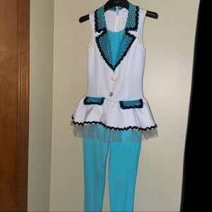 Weissman Teal Tap Jumpsuit Dance Costume